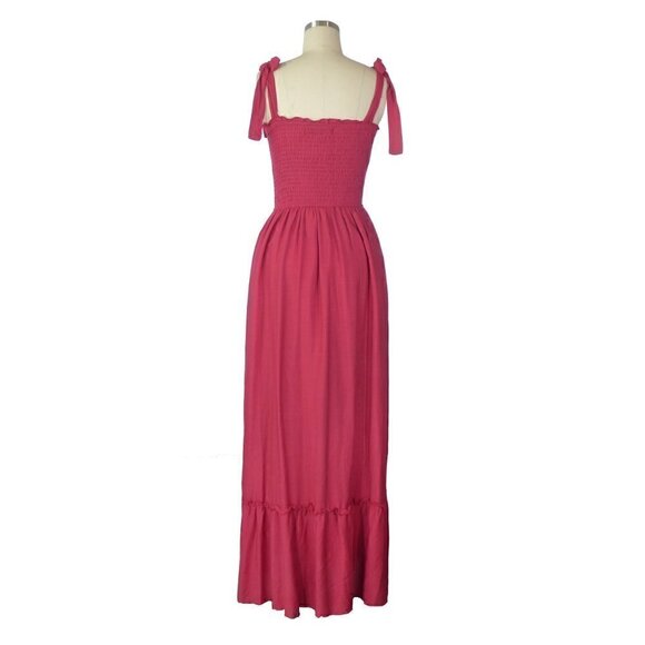 Zesica Smock Cottagecore Maxi Dress Red Sz Medium cottagecore summer bohemian - Picture 3 of 12